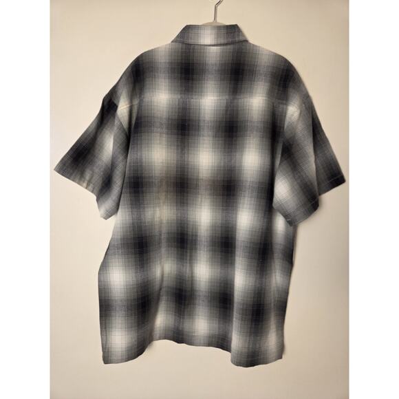 CalTop Shirt Mens XL Gray Plaid Short Sleeve Button Up USA Flannel VTG OG Street - Picture 3 of 9